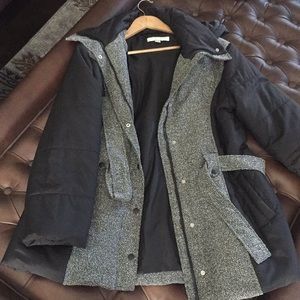 Tweed patterned puffer jacket